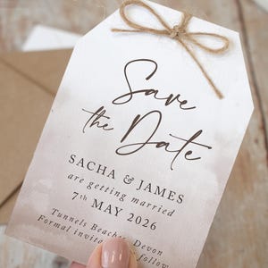 Mokka Hochzeit Save the Date Karte, Save the Date Tags, Hochzeit Briefpapier, Mokka Save the Date, 'Elegance'