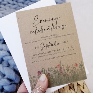Uitnodigingen voor avondreceptie, uitnodigingen voor huwelijksavond 'Whisper Wreath Kraft'-collectie