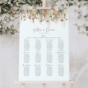 Autumn Wedding Table Plan, Autumn Wedding Seating Chart, Autumn Table Plan Board, Fall Wedding Seating Chart 'Whimsical Autumn'' image 2