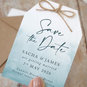 Meer Blau Hochzeit Save the Date Karte, Save the Date Tags, Hochzeit Briefpapier, Hochzeit Save the Date, 'Elegance'