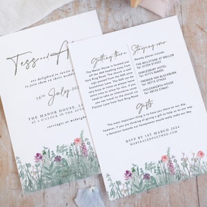 Rustic Wedding Invitations, Spring Wedding Invite, Foliage Wedding Invitation, 5x7 'Secret Garden' collection SAMPLE image 2