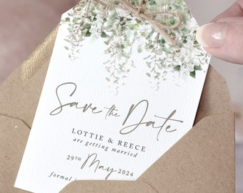 Greenery Save the Date Cards, Foliage Save the Dates with magnet, Save the Date, Botanical Save the Date card, 'Windsor '23' collection