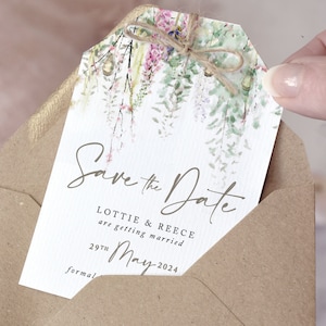 Frühling Save the Date Karten, Save the Dates mit Magnet, Rustikale Hochzeit Save the Date, 'Whimsical Spring '23' Kollektion