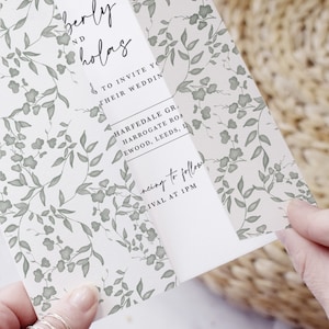 Invitations de mariage rustiques gatefold, invitation de mariage de feuillage, ÉCHANTILLON « Jardin secret »