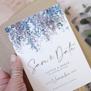 Skurrile Winter Save the Date Karten | Hochzeit Save the Dates | Rustikale Save the Date Karten | Winterhochzeit | Glyzinien Hochzeit