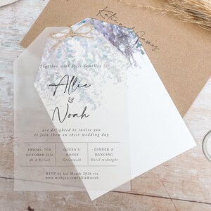 Vellum wedding invitation, Rustic wedding invites &#39;Whimsical Winter&#39;  *NON-PERSONALISED SAMPLE*