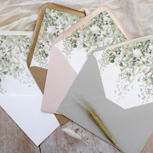 Wedding Invitation Envelope Liners. Envelope Liners, for C6, 5x7 and Square 14.8cm wedding envelopes. &#39;Whimsical Windsor&#39; collection.