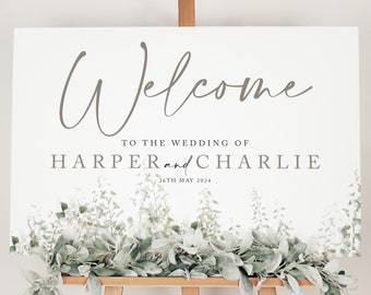 Foliage Wedding Welcome Sign, Foliage Wedding Signage, Personalised Welcome Sign, Minimalist Wedding, Eucalyptus Welcome Board 'Windsor'