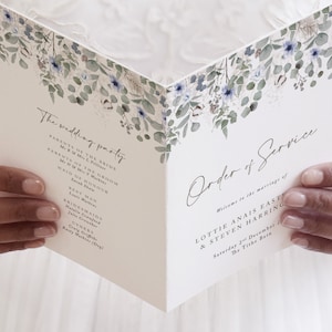 4 PG Wedding Order of Service, Winter Wedding Order of Service, Winter Wedding Program, Wedding Booklet, &#39;Winter Foliage&#39; collection