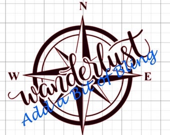 Compass rose wanderlust SVG cut file for Silhouette and Cricut