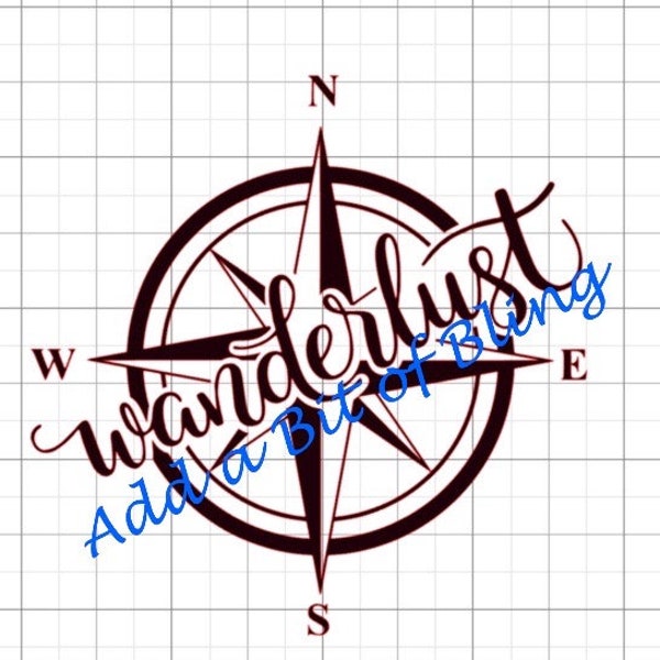 Compass rose wanderlust SVG cut file for Silhouette and Cricut