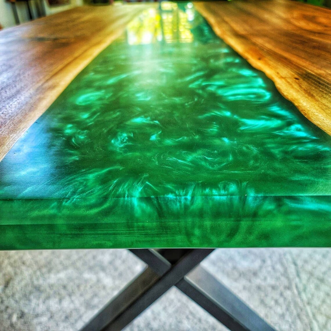 Walnut and Epoxy Resin Table. Made in the United States. Etsy