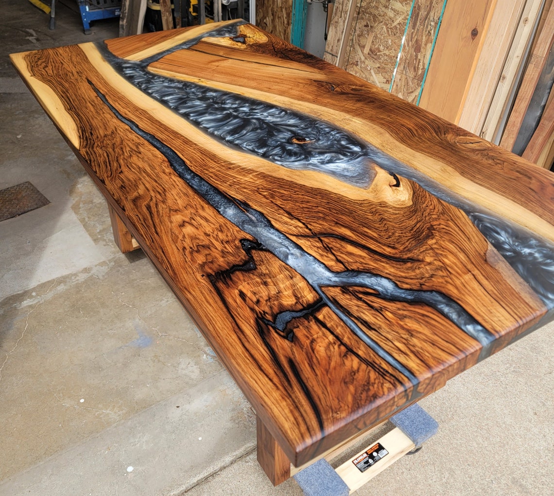 Epoxy Resin and English Walnut Dining Table. One of a Kind. Etsy