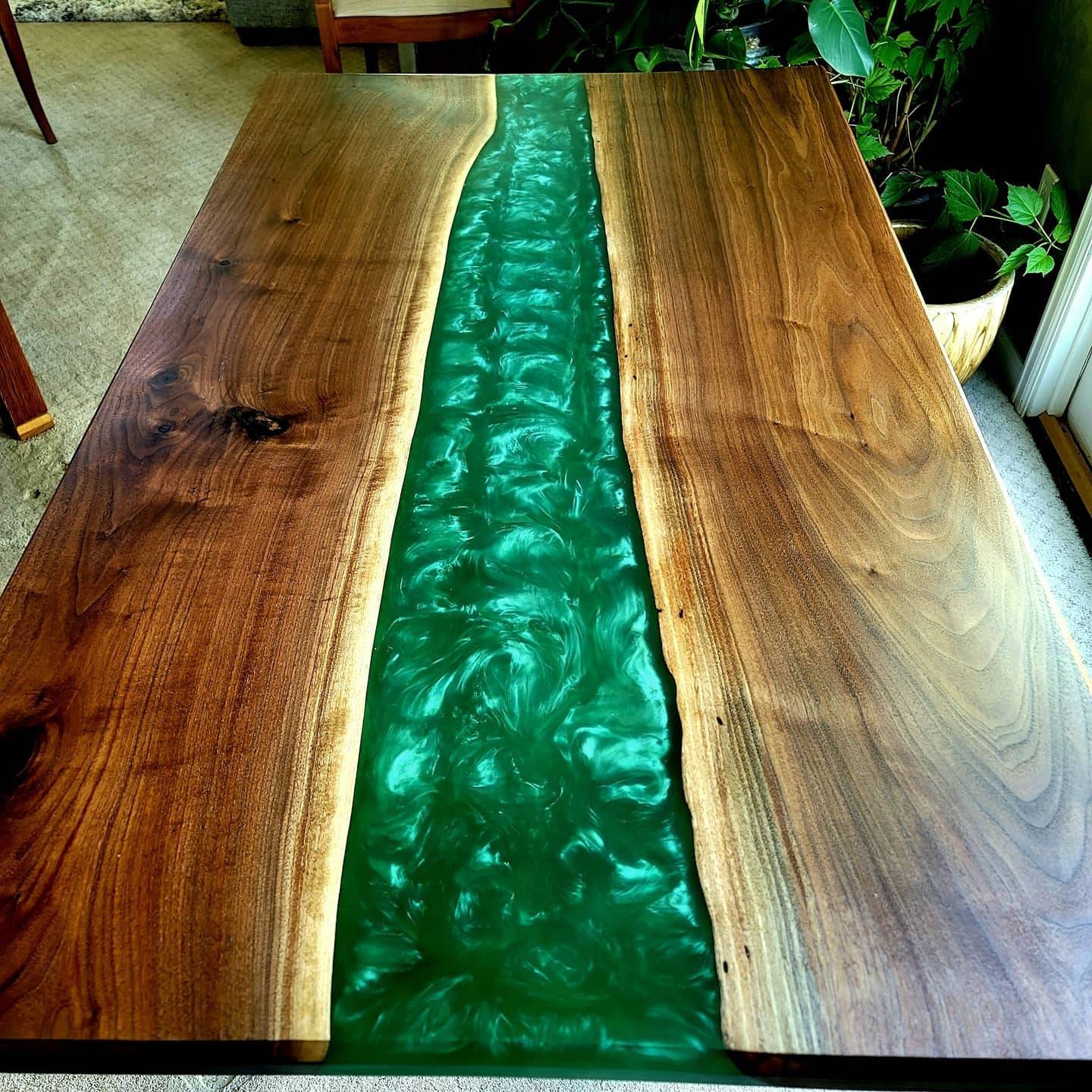 Walnut and Epoxy Resin Table. Made in the United States. Etsy