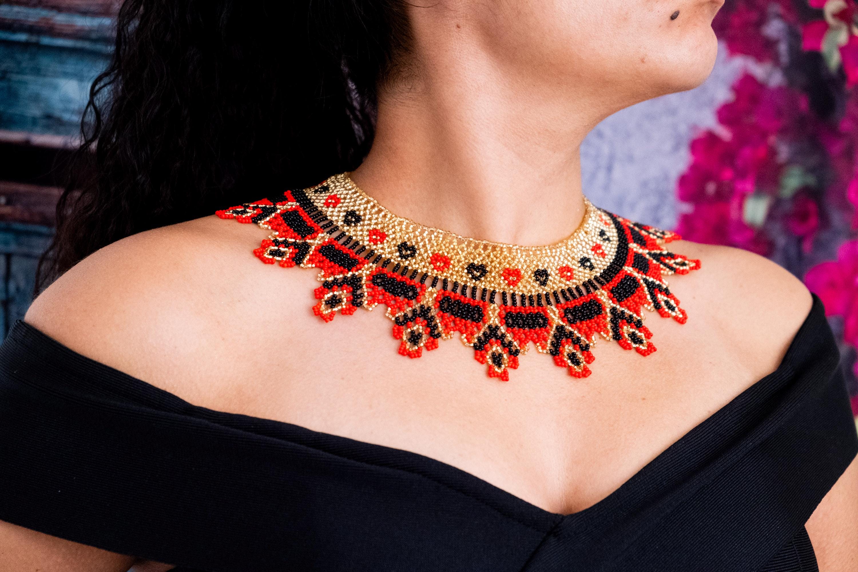 Beads Mexican Necklace - Etsy Canada Beads Mexican Necklace - Etsy Canada