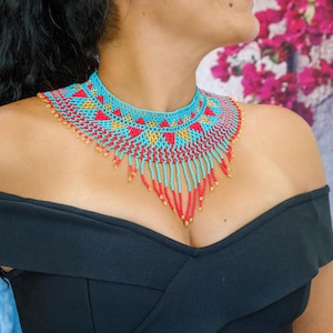 Geometric Huichol Necklace C