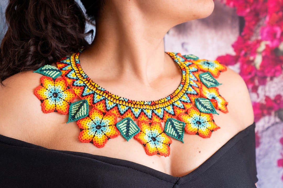 Beaded Flower Necklace