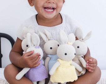 Handmade Crochet Bunny Doll, Cotton Baby Toy