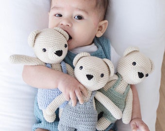 Handmade Crochet Bear Doll: Soft Cotton Plush Toy