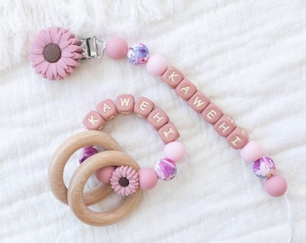 Pacifier Clip Personalized Gift For Baby Girl Newborn Essentials, Newborn Gifts for Baby, Baby Shower Gift for Baby Girl