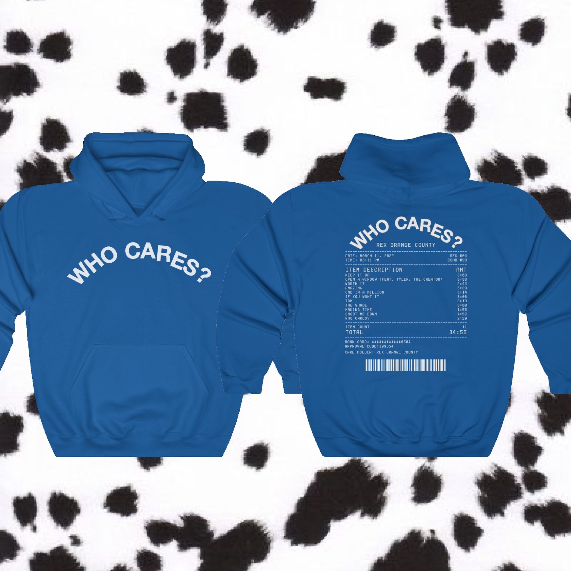 Who Cares Album Receipt Rex Inspired Hoodie