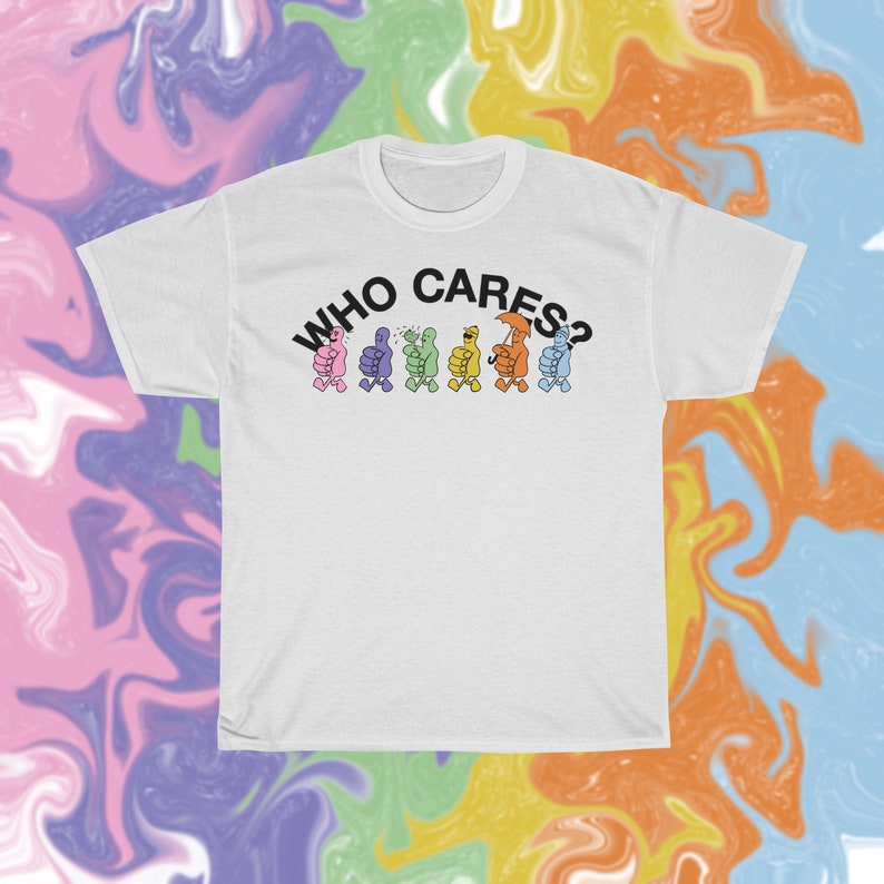 Who Cares Multicolor Hand Logo Rex Inspired T-Shirt 