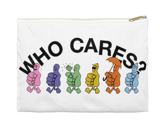 Who Cares Multicolor Hand Logo Rex Inspired Accessory Pouch