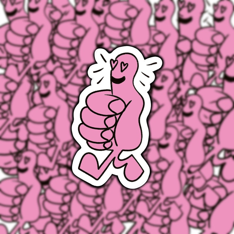 Pink Heart Eye Who Cares Logo Rex Inspired Sticker 