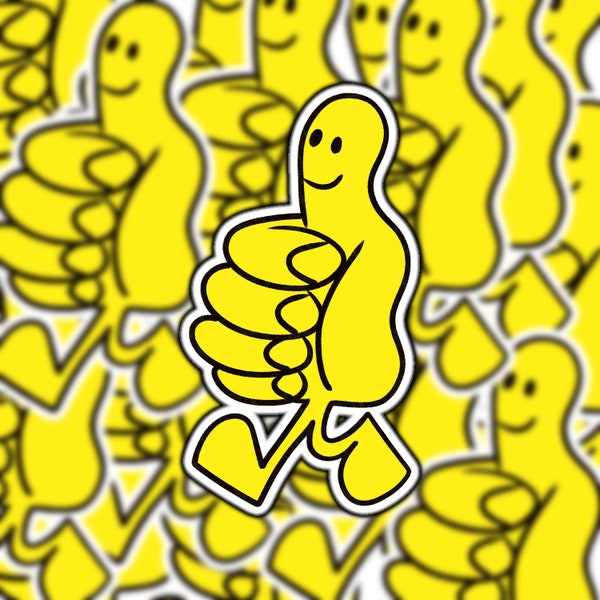 Yellow Smiley Face Who Cares Logo Rex Inspired Sticker