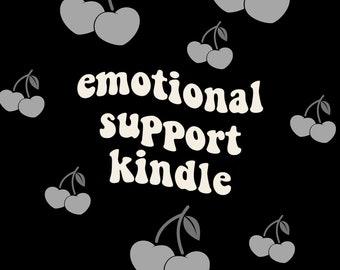 Kindle Lock Screen: Emotional Support Kindle Cherry Kindle Wallpaper, kindle screensaver, trendy kindle lock screen, DIGITAL DOWNLOAD