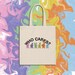 Who Cares Multicolor Hand Logo Rex Inspired Canvas Tote Bag 