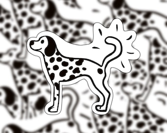 Who Cares Dalmatian Rex Inspired Logo Sticker