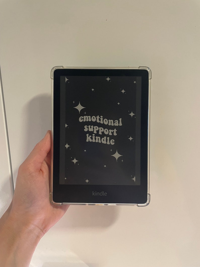 Kindle Lock Screen: Emotional Support Kindle with Stars, kindle screensaver, kindle wallpaper, trendy kindle lock screen, DIGITAL DOWNLOAD image 2