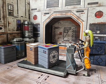 Hover Crate - Custom diorama item for 6 inch Star Wars Black Series action figures (3D printed, painted)
