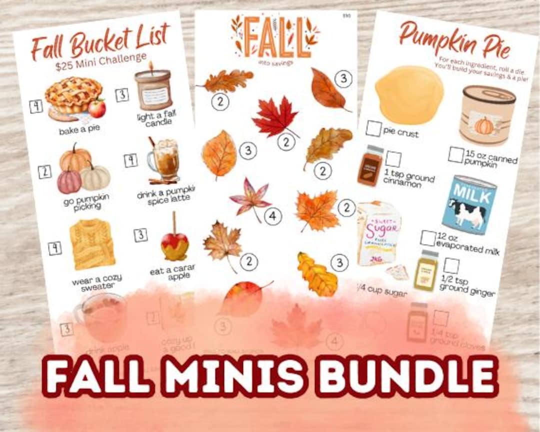 Fall Mini Savings Challenge Bundle - Digital Download of 3 Savings ...