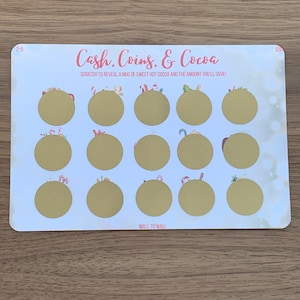 Cash, Coins & Cocoa Scratch-Off Savings Challenge