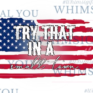 Try That In A Small Town PNG | Country PNG | Western PNG | Digital Download | Sublimation Design | Custom Design | Small Town Png