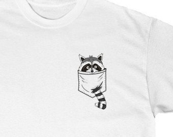 Pocket Raccoon Trash Panda Shirt T Shirts Witty Cool Vintage Camping Humor Tee Retro Animal Novelty Graphic For Mens Womens Nature