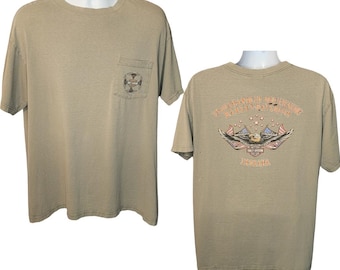 Harley Davidson Indianapolis Southside Distressed T-Shirt, Front Left Pocket, Harley Eagle on Back, Men's Size XL