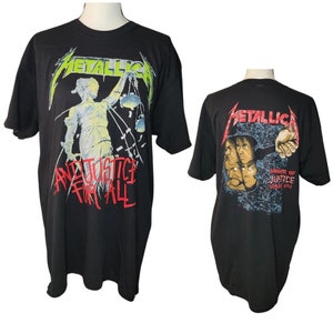 Metallica ...And Justice for All, Hammer of Justice Crushes You Vintage Band Tee, Back Print, Gildan Heavy Cotton Men&#39;s Size by Rock Off