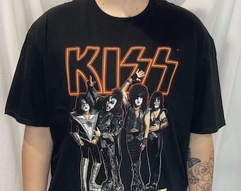 Kiss End of the Road World Tour Vintage Style Band Tee, Back Graphics