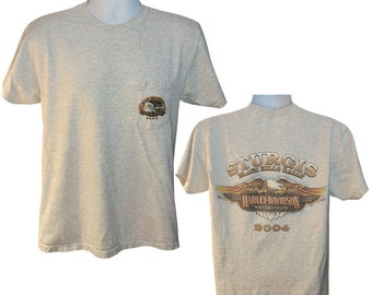 2004 Sturgis Black Hills Rally Harley Davidson Shirt, Left Front Pocket, Back Print, Men's Size Medium, High Quality