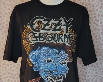 Ozzy Osbourne Bark At The Moon Band Tee, Large Print on Front & Back, Men's Size, High Quality Music Tee by Rock Off