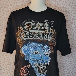Ozzy Osbourne Bark At The Moon Band Tee, Large Print on Front & Back, Men's Size, High Quality Music Tee by Rock Off