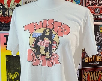 Twisted Sister Cali Crop Top Vintage Style Band Tee, Super Soft