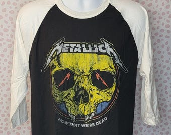 Metallica Raglan T-Shirt 3/4 Sleeve, Now That We're Dead, Men's Size by Merch Traffic