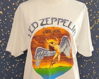 Led Zeppelin Icarus Swan Song Sunset Vintage Style Concert Tee, Men's Size