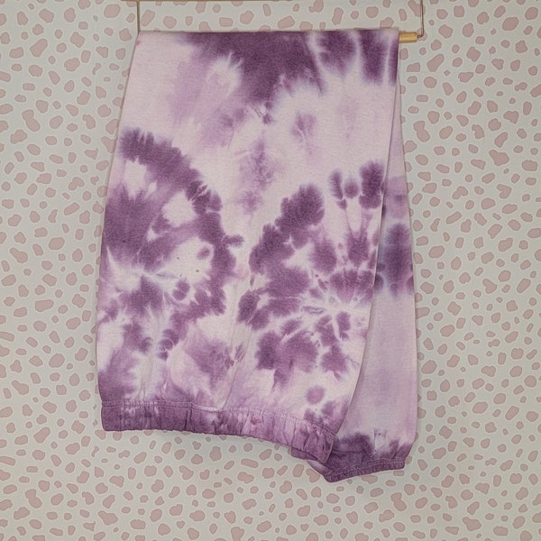 Purple Tie Dye Super Soft Sweatpants, Men's Size X-Large, Sweatpants have a draw string and elastic ankles