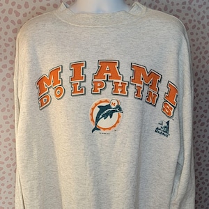 Sudadera vintage de los Miami Dolphins de 1996, talla 2X, corte holgado y cuadrado, de nuestra colección de ropa reciclada vintage