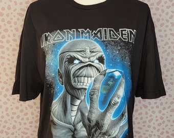 Iron Maiden A Different World Vintage Style Band Tee, Gildan Softstyle Classic Metal Music Concert Tee